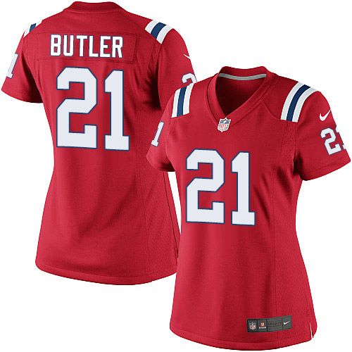 Nike Patriots #21 Malcolm Butler Red Alternate Women's Stitched NFL Elite Jersey